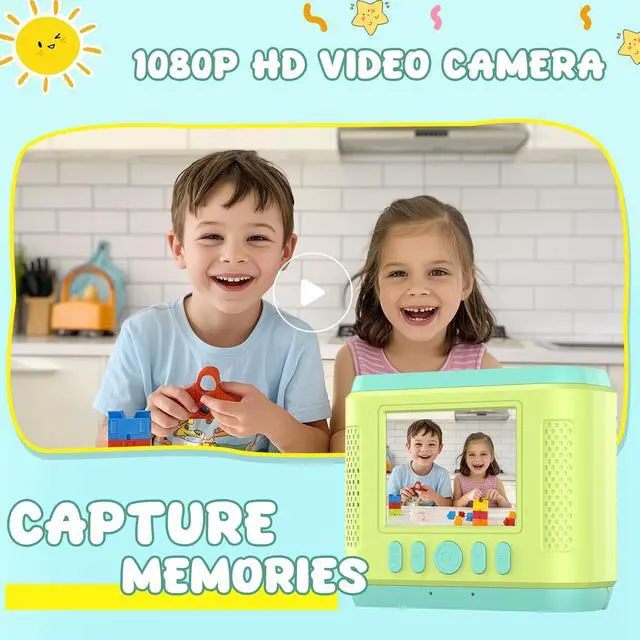 Alt view image 4 of 7 - Instant Print Camera for Kids,2.4 Inch Screen Kids Instant Cameras, Christmas Birthday Gifts for Girls Age 3-12,Portable Toddler Toy for 3 4 5 6 7 8 9 10 11Year Old Girls Boys Green