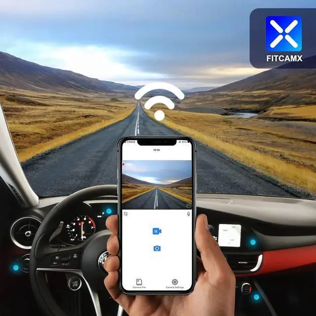 Alt view image 4 of 6 - 4K Dash Cam Adapts for Alfa Romeo Giulia & Stelvio 2017-2024, Integrated OEM Look, UHD 2160P Video, Built-in WiFi & APP, Loop Recording, Parking Mode, Gravity Sensor, Easy to Set, 64GB Card