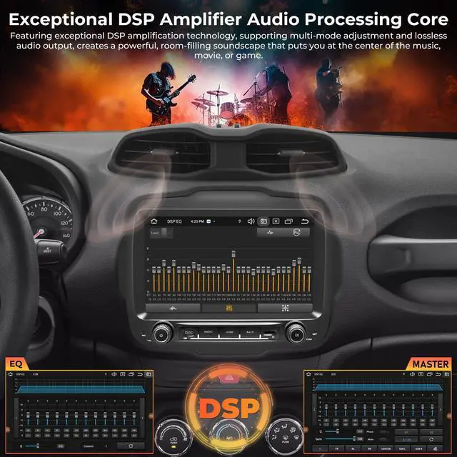 Alt view image 5 of 7 - Car Radio Stereo for Jeep Renegade 2015-2023, Android 14 GPS Navigation 9" HD IPS QLED 720 * 1280P Screen Head Unit Built-in Carplay Autoplay 4G LTE Bluetooth5.0 DSP SWC 8-core 4+64GB