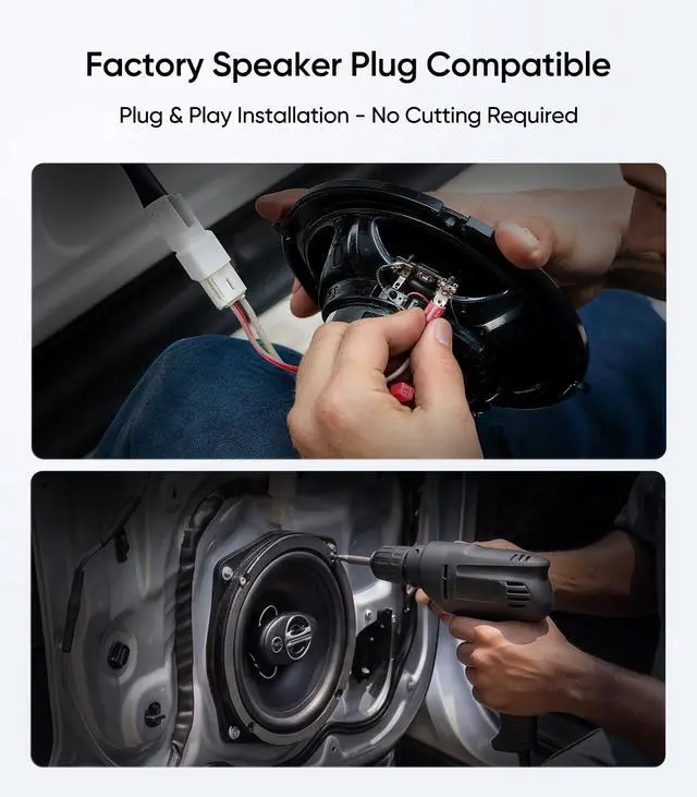 Alt view image 7 of 7 - 6X9 inch Car Audio Door Speakers (2-Pairs) for Dodge RAM 1500/2500/3500 | Car Audio Speaker Upgrade Kit for 2013-2024 Dodge Models,350 Watts Max Power,Full Range,Enhanced Sound,Adapters and Harness