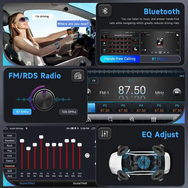 Alt view image 5 of 7 - 4G 64G Android Car Stereo for VW Passat Jetta Tiguan Golf MK5 MK6 T5 EOS Polo Touran Seat Sharan Carplay Android Auto Radio, 9'' Touchscreen Bluetooth Mirror Link WiFi GPS FM/RDS DSP Backup Camera
