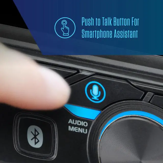 Alt view image 3 of 7 - CMR270 7-Inch Touch Screen Double DIN Car Stereo, Bluetooth, USB | Backup camera input, push-to-talk assistant, Bluetooth audio, USB fast charging and microSD playback, no CD or DVD drive