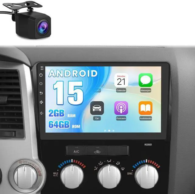 Main image of Car Stereo Radio for Toyota Tundra 20072013 Toyota Sequoia 20082018 | 10.1 Touchscreen | 2GB+64GB | Wireless CarPlay & Android Auto | Backup Camera Included | WiFi Bluetooth | FM/AM DSP | SWC