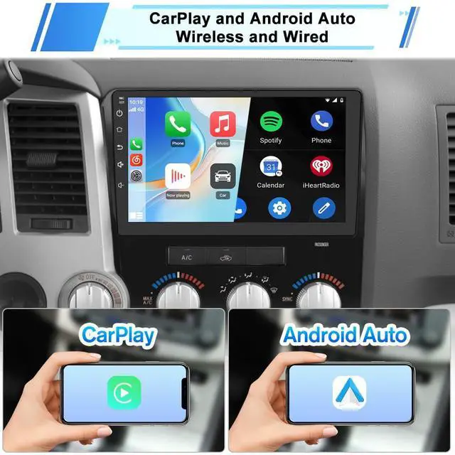 Alt view image 3 of 7 - Car Stereo Radio for Toyota Tundra 20072013 Toyota Sequoia 20082018 | 10.1 Touchscreen | 2GB+64GB | Wireless CarPlay & Android Auto | Backup Camera Included | WiFi Bluetooth | FM/AM DSP | SWC