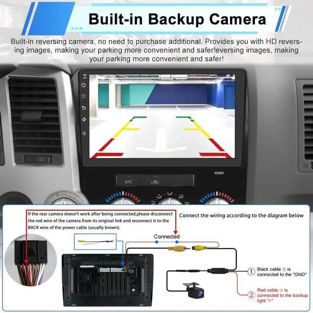 Alt view image 4 of 7 - Car Stereo Radio for Toyota Tundra 20072013 Toyota Sequoia 20082018 | 10.1 Touchscreen | 2GB+64GB | Wireless CarPlay & Android Auto | Backup Camera Included | WiFi Bluetooth | FM/AM DSP | SWC
