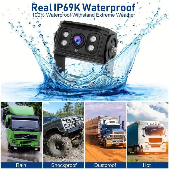 Alt view image 4 of 7 - Backup Camera for Truck RV with AHD 1080P 7" Monitor+Rear View Camera Kit | DIY Guidelines,170 Degree, IP69K Waterproof, IR Night Vision,Reverse Camera with Screen System for Trailer/Tractor/Vehicle