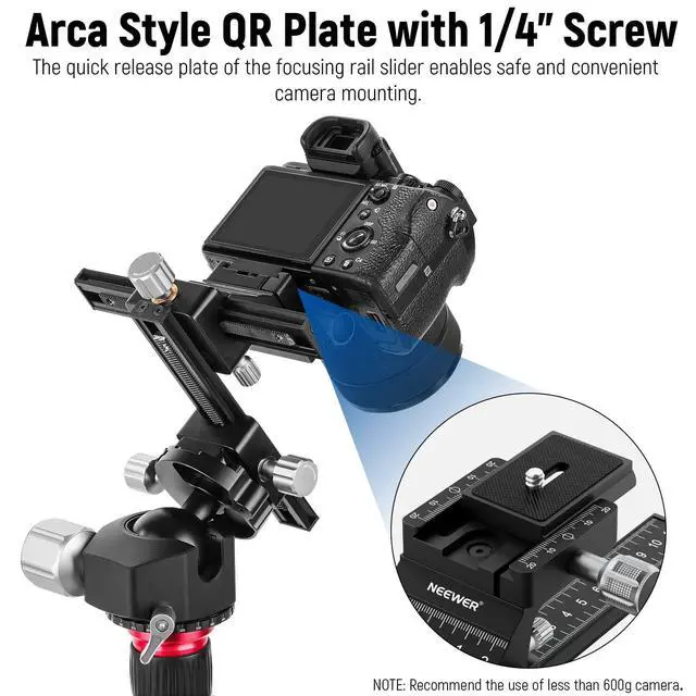 Alt view image 6 of 7 - 4-Way Macro Focusing Rail Slider with Quick Release Plate, 1/4-20 Thread for Macro Photography and Close-Up Shooting, Compatible with Canon Nikon Fujifilm Sony DSLR Mirrorless Camera
