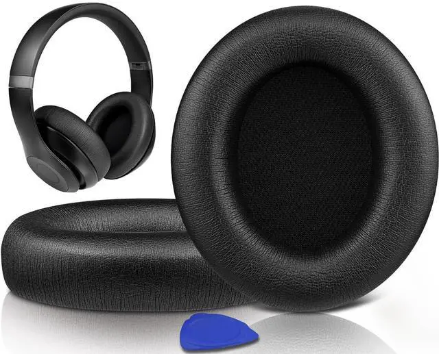 Main image of Ear Pads for Beats Studio Pro Headphones, Softer Protein Leather, Added Thickness, Noise Isolation Foam - Black