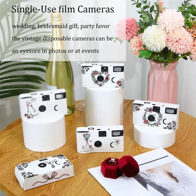 Alt view image 3 of 7 - 14 Packs DIY Disposable Cameras Bulk, White Single Use Camera with 35mm Iso 400 Film Bright Flash for Weddings, Baby Showers, Birthday Parties Anniversary Events, Easy to Use, Vintage