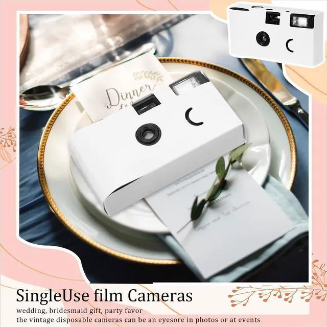 Alt view image 4 of 7 - 14 Packs DIY Disposable Cameras Bulk, White Single Use Camera with 35mm Iso 400 Film Bright Flash for Weddings, Baby Showers, Birthday Parties Anniversary Events, Easy to Use, Vintage