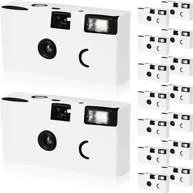 Alt view image 6 of 7 - 14 Packs DIY Disposable Cameras Bulk, White Single Use Camera with 35mm Iso 400 Film Bright Flash for Weddings, Baby Showers, Birthday Parties Anniversary Events, Easy to Use, Vintage