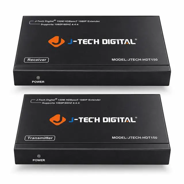 Main image of Long Range HDMI Extender Over Cat6 150m/492ft HDBaseT 1080P Extender PoC, Bi-Directional IR, Supports Dolby Digital, DTS, with EDID, CEC, & RS-232 Passthrough (JTECH-HDT150)