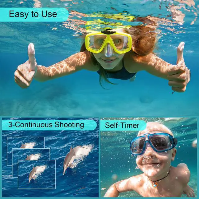 Alt view image 6 of 6 - Waterproof Digital Camera Dual Screen 4K 48MP Underwater Camera with 32GB Card Waterproof Camera for Snorkeling (DV806)