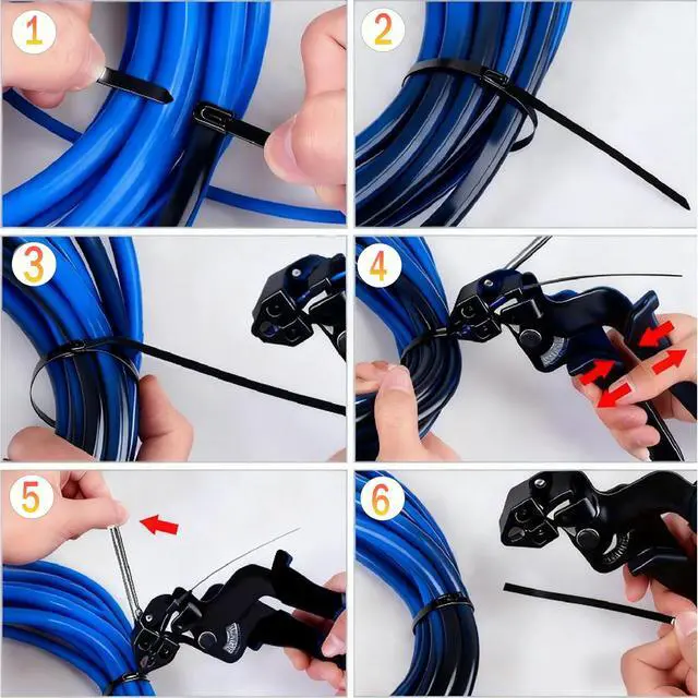 Alt view image 6 of 7 - 100PCS 11.8" Black Stainless Steel Zip Ties,Rustproof & Heat Resistant | Heavy duty 304 steel zip ties kit with tie gun,self-locking ball design,for fences, pipes,exhaust,vehicles and farms