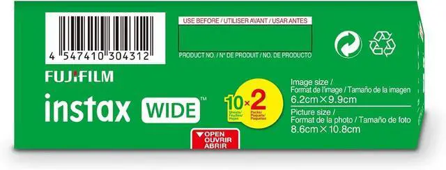Alt view image 5 of 7 - Instax Wide Instant Film with Free Bonus Cap Keeper - 3 Twin Pack (60 Sheets)