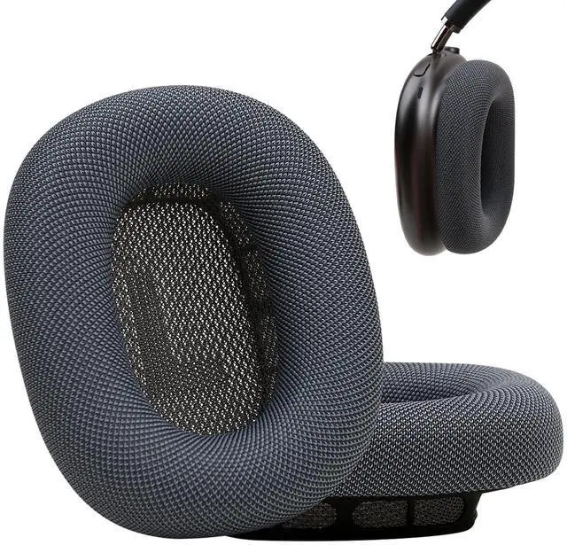 Main image of Upgraded Silicone Ear Cushions for AirPods Max Headphones 2024, Mesh Fabric Covered Ear Pads with Silicone & Memory Foam and Magnet (Midnight)