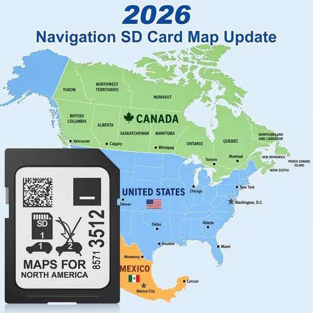 Alt view image 2 of 7 - 2026 Navigation SD Card for USA/Canada/Mexico, Latest GM Navigation Map Compatible with Buick Cadillac Chevrolet GMC 2019-2024, GPS SD Card Part 8571 3512
