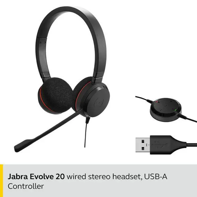Alt view image 3 of 4 - Evolve 20 UC Stereo Wired Headset/Music Headphones (U.S. Retail Packaging), Black