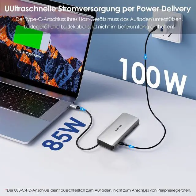 Alt view image 5 of 7 - Laptop Docking Station, Docking Station Dual HDMI | Dual 4K@60Hz, 100W PD in,3×USB-A 5Gb, Gigabit Ethernet,SD/TF, Compatible with Dell/HP/Lenovo, Windows Only