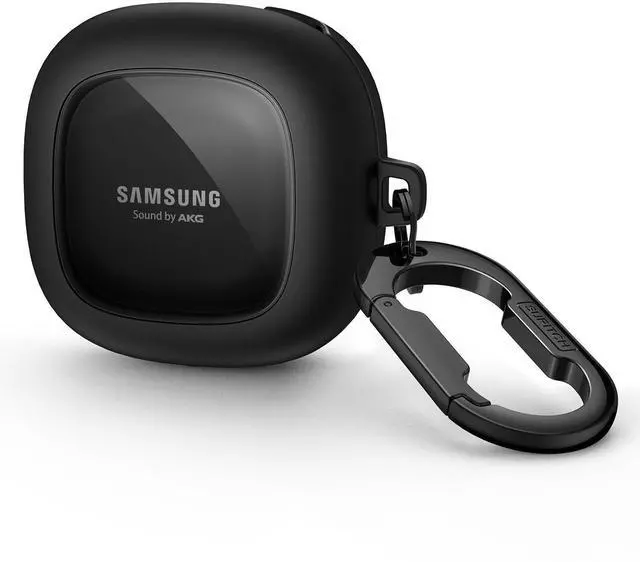 Main image of Protective Case for Samsung Galaxy Buds FE(2023)/Buds 2 Pro(2022)/Buds 2(2021)/Buds Pro(2021)Buds Live(2020), Shockproof Sturdy Earbuds Cover for Charging Case with Heavy-Duty Carabiner, Black