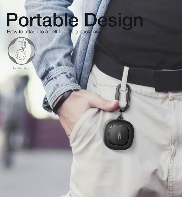 Alt view image 5 of 7 - Protective Case for Samsung Galaxy Buds FE(2023)/Buds 2 Pro(2022)/Buds 2(2021)/Buds Pro(2021)Buds Live(2020), Shockproof Sturdy Earbuds Cover for Charging Case with Heavy-Duty Carabiner, Black
