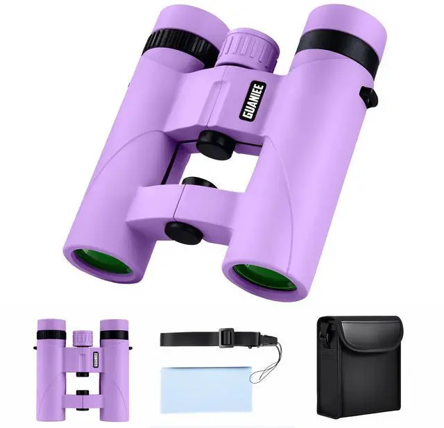 Main image of 10x25 Binoculars for Kids Mini Pocket Compact Binoculars Waterproof Small Binocular for Bird Watching Travel Stargazing Outdoor Sports Purple