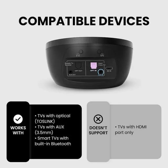 Alt view image 3 of 7 - Medley Clear Wireless Earbuds for TV with Transmitter and Dock | Clear Dialogue, Enhanced Volume, Soundbar Passthrough, 20-Hour Battery Life, and a Comfortable Neckband