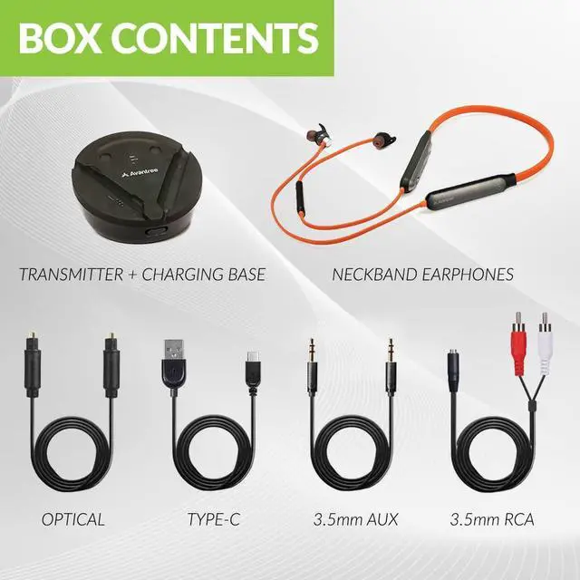 Alt view image 6 of 7 - Medley Clear Wireless Earbuds for TV with Transmitter and Dock | Clear Dialogue, Enhanced Volume, Soundbar Passthrough, 20-Hour Battery Life, and a Comfortable Neckband