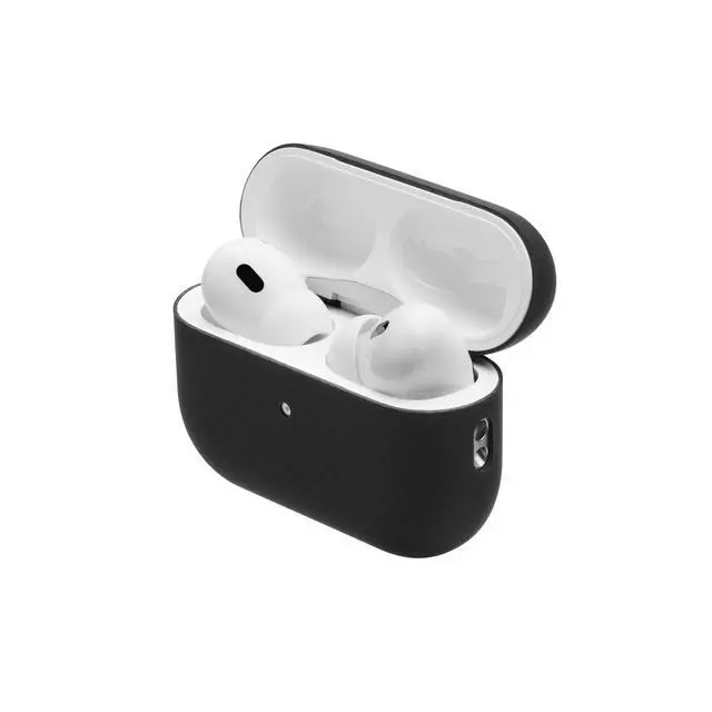 Alt view image 3 of 7 - for AirPods Pro 3 | Ultra-Thin 0.6mm Aramid Fiber Case | Lightweight 6g Hard Shell Slim Protective Cover | Wireless Charging Compatible | Matte Non-Slip Grip | Black Crosshatch