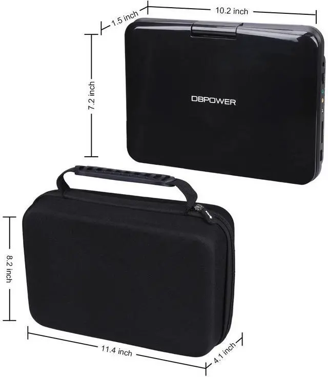 Alt view image 5 of 7 - Case Compatible with DBPOWER 11.5" / 12" Portable DVD Player, Hard Storage Bag for Accessories -Black (Case Only)