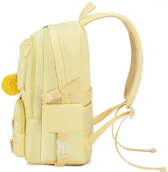 Alt view image 2 of 7 - Backpack for girls Laptop Backpacks 15.6 Inch College Cute Bookbag Anti Theft Primary Elementary School Bag Casual Daypack for Teens Girls Women Students Yellow