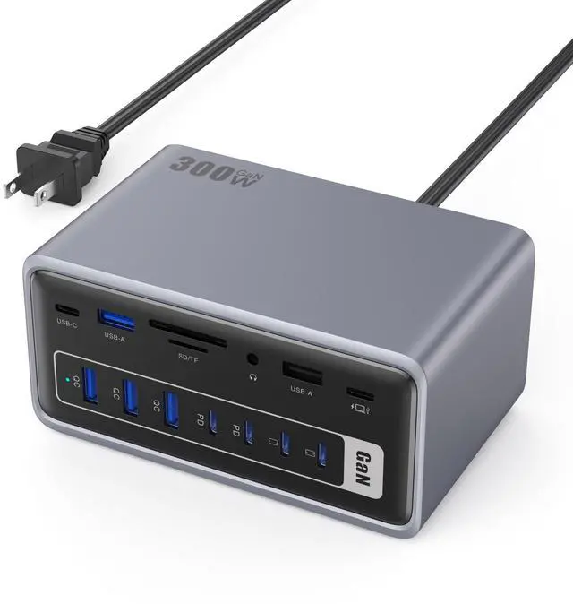 Main image of 20-in-1 USB Docking Station,300W Charging Station,Triple Display USB-C Hub with 2x4K HDMI,DP,VGA,Ethernet,7 USB-A/C Ports,5Gbps USB-A/C Ports,SD/TF,Audio,100W PD Fast Laptop Charger for Windows/macOS