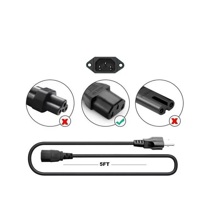 Alt view image 2 of 2 - Power Station Charging Cable Cord for EF EcoFlow Delta 2,Delta 2 Max,Delta pro Portable Power Station Solar Generator Pro Power Cord 3 Prong AC Cable