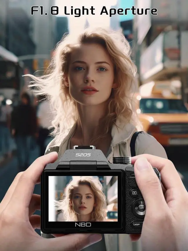 Alt view image 3 of 6 - 64MP 8K Cameras for Photography with 2.8" Flip Screen & Hot Shoe, 16X Zoom, WiFi, Autofocus Vlogging Camera for YouTube, Includes 64GB Card & 2 Batteries (Black)