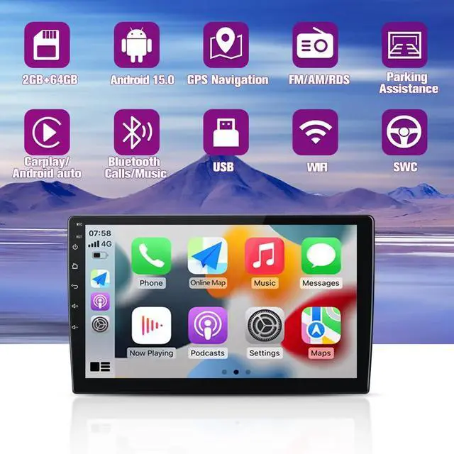 Alt view image 3 of 7 - Car Radio Stereo Upgrade for Ford Escape Kuga 2013-2016, Android Head Unit with 9 Inch Touch Screen/Backup Camera/Wireless CarPlay & Android Auto/Mirroring/WiFi/Bluetooth/SWC