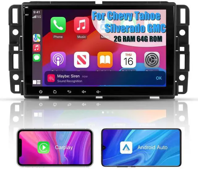 Main image of 8" Touch Screen Radio for Chevy Silverado Tahoe Impala 2007-2013 | Silverado 1500 2500 3500 Stereo GMC Sierra Yukon with CarPlay/Android Auto, DSP/SWC AM FM (2GB+64GB)