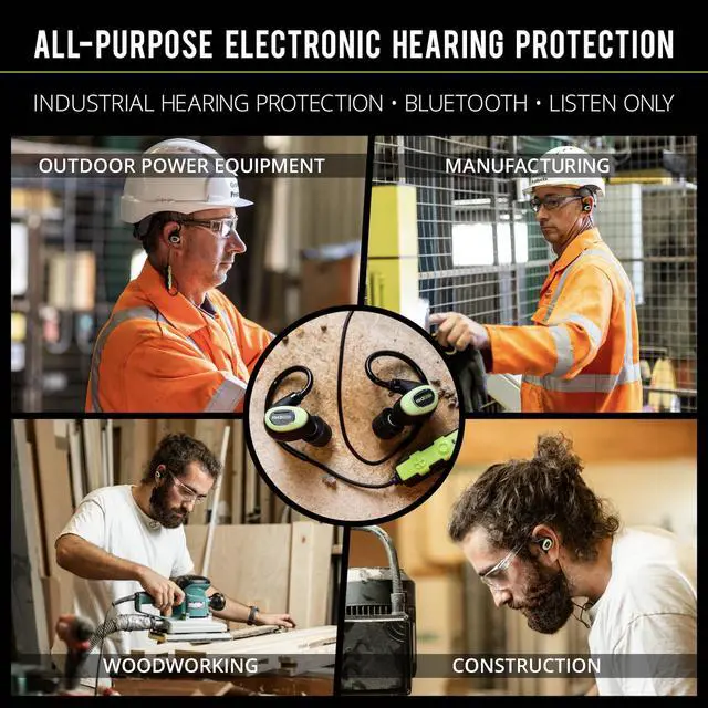 Alt view image 3 of 6 - Pro 3.0 Listen Only Ear Protection, OSHA Compliant Work Earbuds | 27 dB NRR, Bluetooth 5.4, 20-hour battery, 82 dB volume limit, OSHA compliant, industrial earplug fit