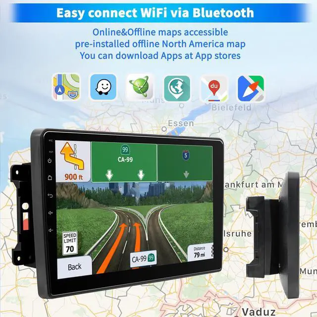 Alt view image 5 of 7 - Car Stereo Radio for Jeep Wrangler JK Compass Grand Cherokee Dodge Ram 1500 | Wireless CarPlay Android Auto, Android 12 OS, 2GB+64GB, 10 inch IPS Touchscreen, GPS Bluetooth AM/FM Headunit, SWC