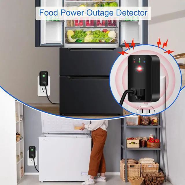 Alt view image 2 of 7 - Power Failure Alarm with WiFi App Notifications, Smart Power Outage Alarm | 110dB Power Outage Alert with LED Indicator for Home Power Monitor, Freezer, GFCI Outlet, Sump Pump, and Greenhouse