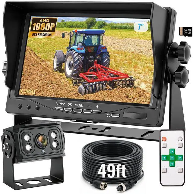 Main image of 7" AHD1080P Wired Backup Camera System, DVR Rear View Camera, IP69 Waterproof IR Night Vision, 20G Vibration-Proof for Trailer/Tractor/Truck/Combine/Caravan/Skid Steer/Heavy Equipment/UTV, Y6
