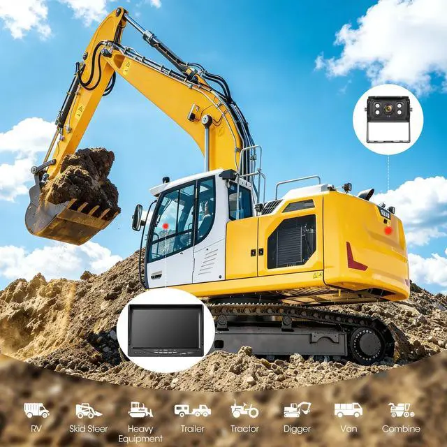 Alt view image 7 of 7 - 7" AHD1080P Wired Backup Camera System, DVR Rear View Camera, IP69 Waterproof IR Night Vision, 20G Vibration-Proof for Trailer/Tractor/Truck/Combine/Caravan/Skid Steer/Heavy Equipment/UTV, Y6