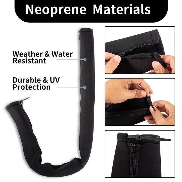 Alt view image 4 of 7 - 2PCS 48-Inch Trolling Motor Cable Sleeve,Zippered Rigging Sleeve,Made of Neoprene Thick Trolling Motor Sleeve,Great for Cover Wire and Extension Cords, Organized Cable Management (Black)