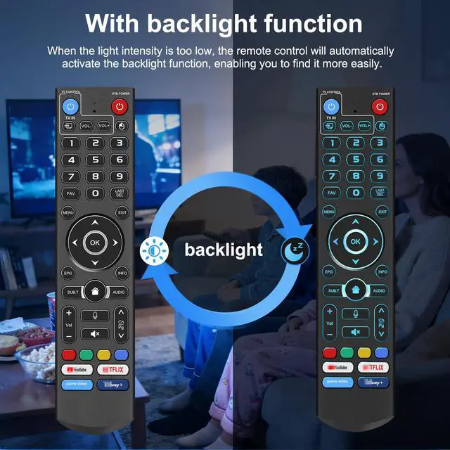 Alt view image 7 of 7 - Voice Backlight Remote Control Replacement Compatible for vSeeBox V5 Pro,3 Pro, V3 Plus