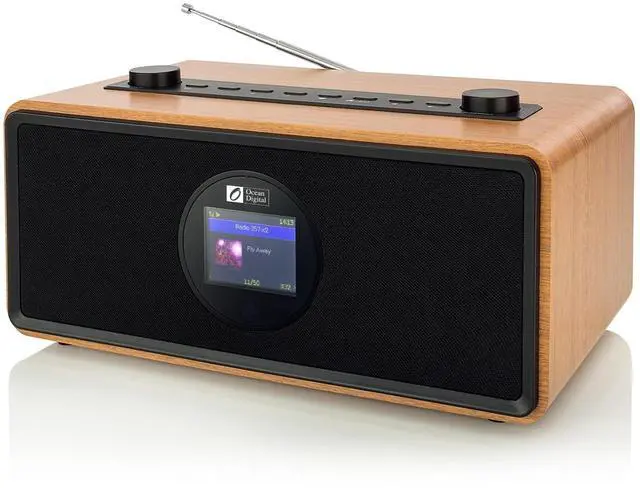 Main image of Ocean Digital WR-860 FM Wi-Fi Internet Radio with Stereo Speakers, Alarm Clock, Sleep Timer, Line Out, Aux in, Stress Relief, Relaxation and Sleep Aid, 2.4" Color Display