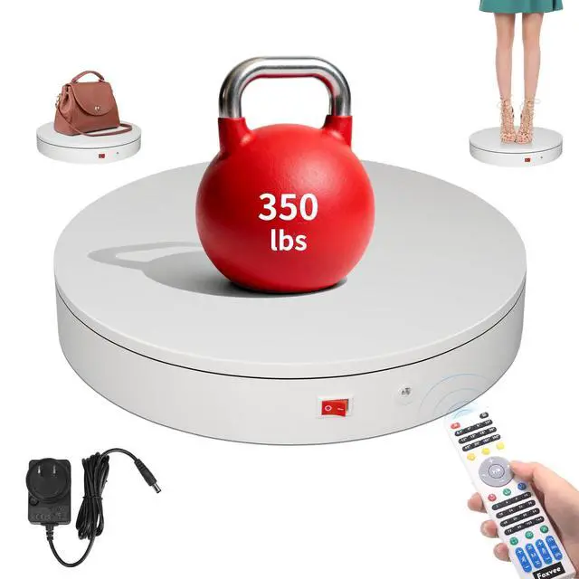 Main image of Remote-Controlled Motorized Electric Turntable,Rotating Display Stand,Speed-Adjustable Rotating Platform,Multi-Mode 360° Photography Turntable for 3D Scan,Photography,Showcase(12.6inch/White)