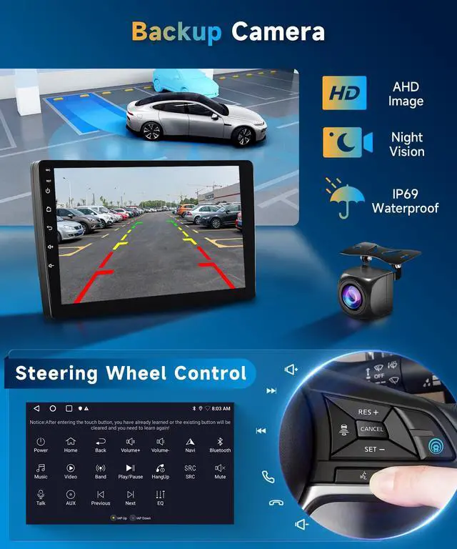 Alt view image 6 of 7 - 2+64G Car Radio Stereo for Chrysler 300 300C 2004-2011 with Wireless Carplay/Android Auto,Android Car Stereo 9 Touch Screen GPS Navigation DSP 5G WiFi Bluetooth FM/RDS Mirror Link SWC+Backup Camera