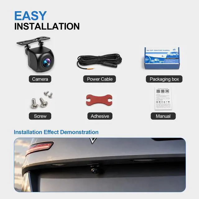 Alt view image 7 of 7 - WiFi Backup Camera for Car, HD 720P Rear View Camera, 120-Degree Wide Angle Night Vision Reverse Camera with Metal Housing, IP69-Rated, for Cars, Trucks, SUVs and RVs