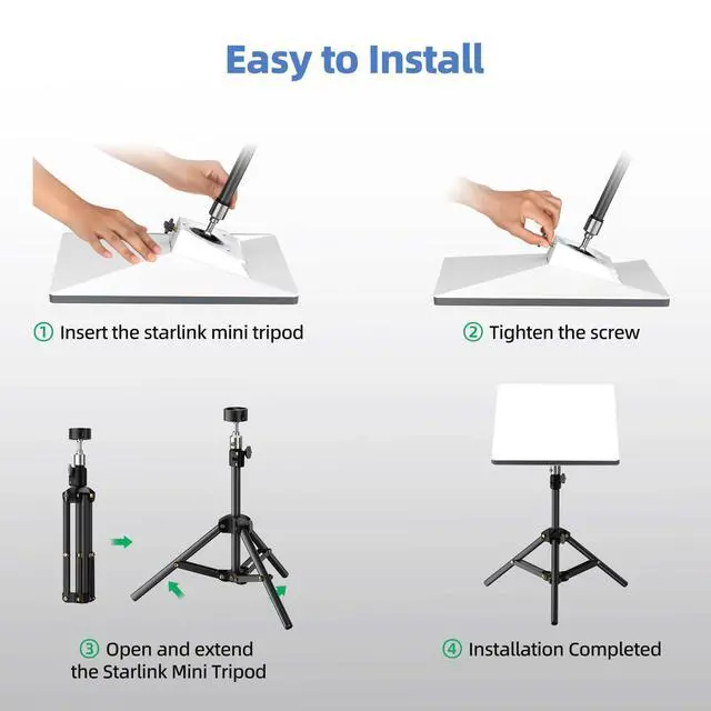 Alt view image 5 of 7 - Star-Link Mini Tripod with Adapter, for Both 2025 New&Old Version, Portable | Adjustable Tripod Mount for Starlink Mini Dish, Stand Mounting Kit for Star Link Mini for Outdoor Camping RV