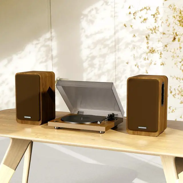 Alt view image 6 of 7 - Powered Bookshelf Speakers - Studio Monitor Bookshelf Speakers 36W RMS - Active Bookshelf Speakers,BT 5.4 Wireless Speakers USB Digital Audio Studio Monitors Compatible with Turntable,Record Player,PC
