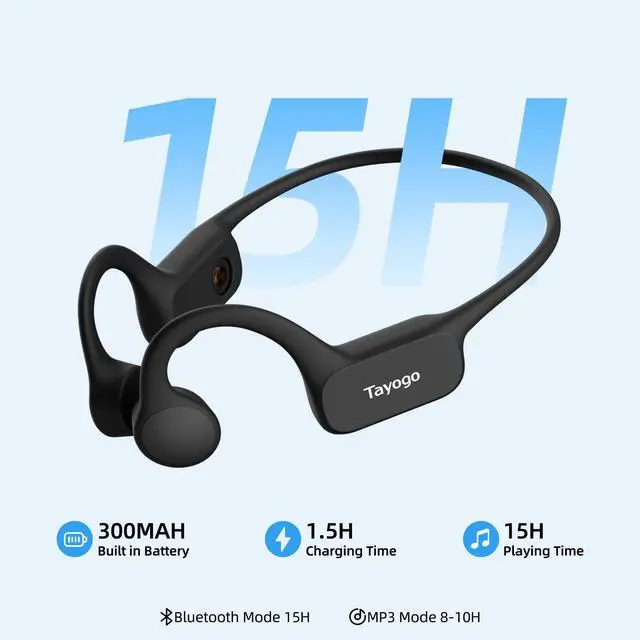 Alt view image 4 of 7 - Swimming Headphones, Bone Conduction Open-Ear Headphones for Swimming, 32GB MP3 Player & Bluetooth 5.4, Underwater Swimming Headphones, Earbuds Underwater for Running Cycling Workout (Black)